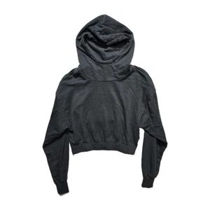 Adidas Women SL Crop Sweat Shirts Dark-gray Hoodie Organic Cotton XS - Picture 1 of 5