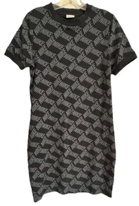Women’s Nike SZ L Logo T-Shirt Dress Knee Length Short Sleeve Cotton Blend - Picture 1 of 8