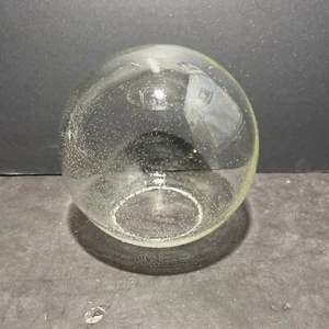 VINTAGE 8”INCH GLASS GLOBE WITH A 3 7/8” OPENING WITH AN AIR BUBBLE PATTERN - Picture 1 of 24