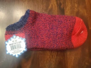 Christmas Holiday Cozie Ankle SOCK 'Red, Blue' Design NWT! OSFM - Picture 1 of 3