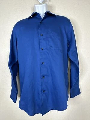 George Button Up Shirt Men Size S (14.5) Blue Long Sleeve 32/33 - Image 1 of 4