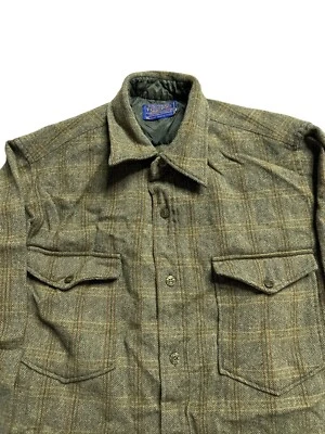 Pendleton Wool Green Shirt Vtg 70s Pocket Rockabilly Long Sleeve 1970s Small - Image 1 of 4