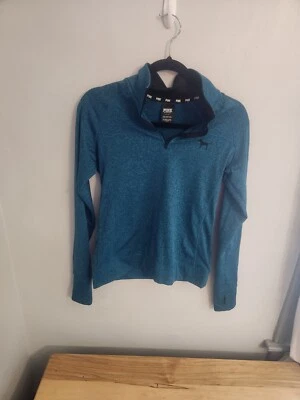 Sudadera PINK by Victoria's Secret Azul Cuarto Cremallera Manga Larga Talla Pequeña Foto 1 de 4