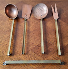 Old 4th Piece Copper & Brass Cook / Roast Cutlery - France circa 1930