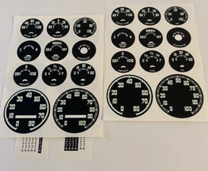 1954 1955 1956 1957 1958 1959 GMC Truck GAUGE CLUSTER Decal Refacing Set - Picture 1 of 6
