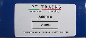 PT TRAINS #840010 HO 40 ' HC CONTAINER WEC LINES Road # WECU 911114 9 - Picture 1 of 9