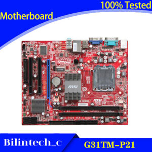FOR MSI G31TM-P21 Motherboard Supports DDR2 MS-7529 8G G31 LGA775 VGA Intel