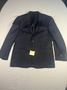 Baroni Super 150s Suit Set Size 39S 33S Sports Coat Pants Navy 2 Button Front - Picture 1 of 22
