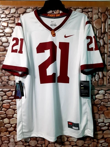 NWT! Nike USC Trojans #21 Away Football Game Jersey White Men's Size L Cover