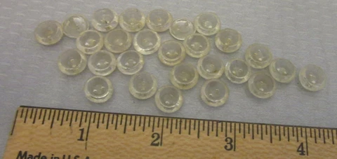 antique 1900 clear GLASS BUTTON LOT 27P small 11mm 2-hole deep cup 7/16" Cover