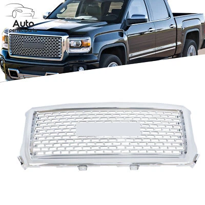 Mesh Style Front Bumper Upper Grille Chrome For 2014-2015 GMC Sierra 1500 Denali - Изображение 1 из 4