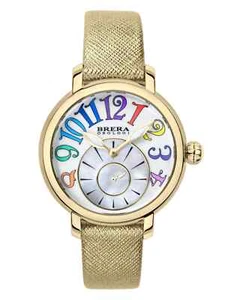 NEW Brera Orologi VALENTINA MODERN Yellow Gold Leather Womens Watch BRVAMO3803 - Picture 1 of 3