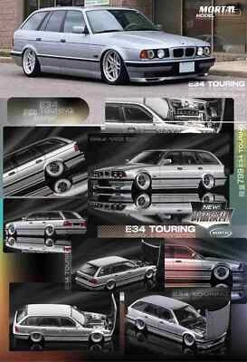 Mortal 1/64 BMW E34 M5 TOURING Wagon Openable Hood Diecast Toys Car Models Gifts - Image 1 of 4