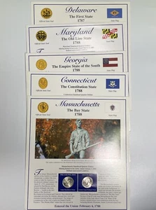 Lots of 5 Statehood Quarters Collection: P & D With Stamps - Picture 1 of 11
