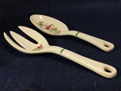 Salad Serving Utensils Ceramic Grapes Vines - Image 1 of 4