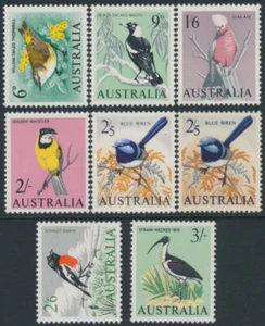 AUSTRALIA - 1964-1965 6d to 3/- Native Birds set of 8, MNH – SG # 363-369 + 367a - Picture 1 of 1