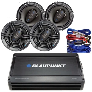 BLAUPUNKT AMP1604 1600W 4Ch AMP + 4x Blaupunkt GTX650 720W 6.5" Speakers + KIT - Picture 1 of 8