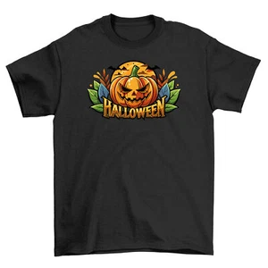 Halloween_261 t-shirt - Spooktacularly Funny! Unisex Cotton Tee with Pumpkin and - Picture 1 of 46