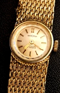 BERGANA , elegante antike Damen Uhr **HANDAUFZUG***LÄUFT**Gold Plated - Bild 1 von 9