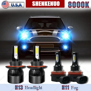 For Mini Cooper 2007-2018 Combo 8000K LED Headlights Hi/Low + Fog Light Bulbs 4x - Picture 1 of 11