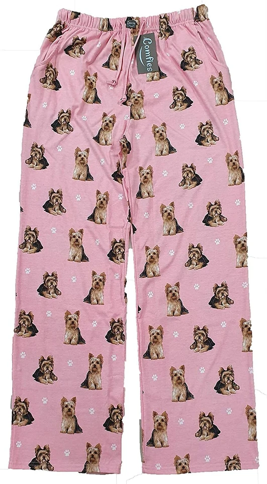 Comfies Pajama Pants Dogs Yorkie Unisex Size Large W/tags