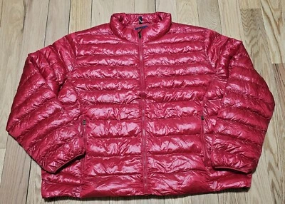 全新无标签 Polo Ralph Lauren 男式 Big&Tall 红色可打包 Puffer 夹克红色小马 — 第 1/4 张图片