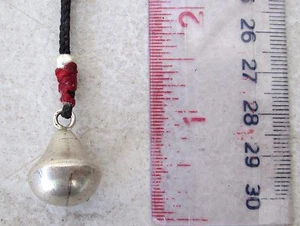 NiCe! Hmong Silver & Hemp Adjustable Bell Amulet Necklace HANDMADE - Picture 1 of 2