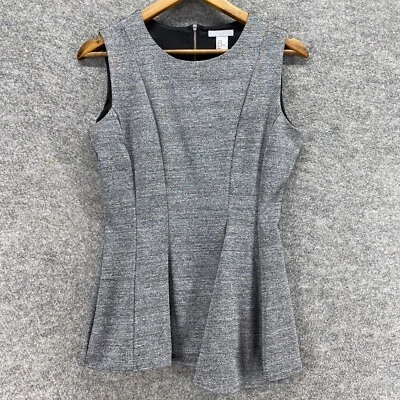 Blusa H&M Mujer M Gris Medio Cremallera Completa Sin Mangas Forrada Correa Ancha Cuello Redondo Foto 1 de 4
