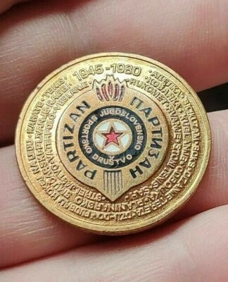 🔴FK PARTIZAN Belgrade football club * 35th Anniversary * 30 mm rare badge🔴 - Image 1 of 4