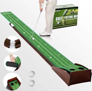 Tapis de golf PGM intérieur avec piste de retour de balle automatique, golf intérieur - vert