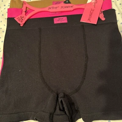 BETSEY JOHNSON MICROFIBER RIBBED BOYSHORT PANTIES SET OF 3 SIZE SMALL - Image 1 of 4