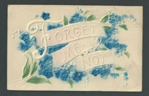 PPC Forget Me Not 1914 con flores en relieve - Imagen 1 de 1