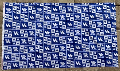 University Of KENTUCKY WILDCATS 44 x 24 Block Print 100% Cotton One Piece ~ New - Image 1 of 3