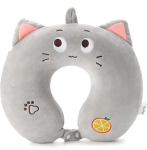 Gray Mouse Memory Foam Neck Pillow Kids Car Airplane Travel - Picture 1 of 5