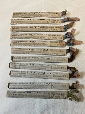 Lot of 11  Antique 1895 Asiatic Filo Selle Silk Thread Brainerd & Armstrong Co - Image 1 of 3