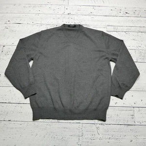 Giorgiolini Pullover Herren L grau 100% extrafeine Merinowolle V-Ausschnitt Made in Italy - Bild 1 von 5