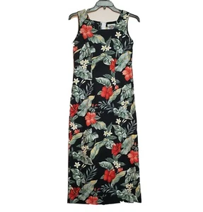 Pacific Legend Vintage Maxi Dress Made in Hawaii Size Medium Floral Print Zipper - Picture 1 of 3