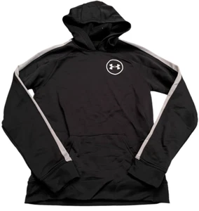 youth UNDER ARMOUR Activewear Loose Black Hooded Hoodie Sweatshirt yLG Large - Picture 1 of 3