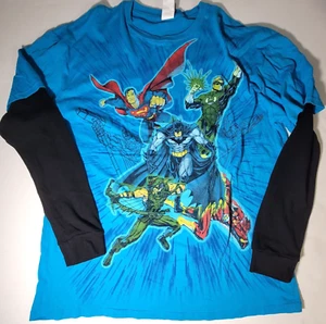 Justice League of America Vintage DC Comics Long Sleeve Graphic T Shirt Men’s 2X - Picture 1 of 7