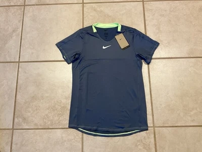 Nike Court Dri-Fit Tennis Shirt Tour Blue Player DR6548-491 Mens Small Slim NWT - Image 1 of 4