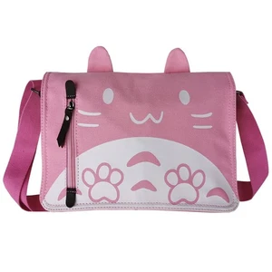 Canvas Anime Messenger Bag Women Shoulder Bag Satchel Crossbody Bag Pink - Picture 1 of 5