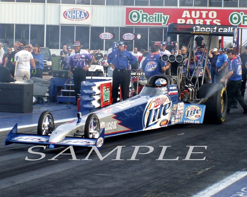 FOTO BRILLANTE DE LARRY DIXON MILLER LITE TOP FUEL PRIMER PLANO 8X10 #4R Foto 1 de 1
