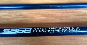 Sage Graphite Ⅲ 790-3 RPLXi #7 wt 9'0" 3-13/16oz 3p Used Fly Fishing Rod Carbon - Picture 1 of 23