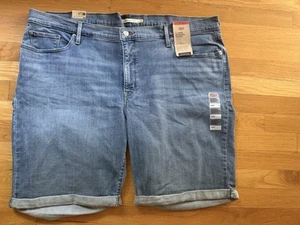 Nuevos Pantalones Cortos de Jean Levi’s para Mujer Talla 24W Azul Clásico Bermudas Denim Hipersuave - Imagen 1 de 2