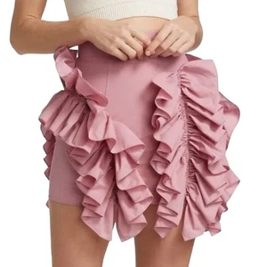 NWOT Aknvas Eliz Ruffle Pink Mini Skirt in Dust Pink 4 - Picture 1 of 9