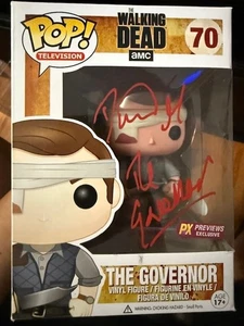 The Walking Dead Governor Funko #70 autografiado por David Morrissey certificado de autenticidad JSA - Imagen 1 de 5