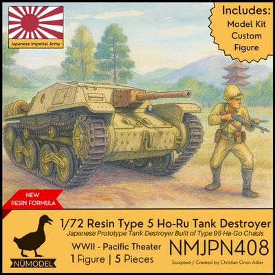 NUMODEL NMJPN408 | 1/72 Resina Segunda Guerra Mundial IJA Tipo 5 Ho-Ru Tanque Destructor Prototipo Kit Foto 1 de 4