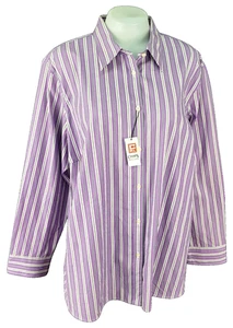 CHAPS CLASSICS By RALPH LAUREN Womans Purple L/S SHIRT Non Iron - 2XL - RRP £66 - Picture 1 of 14