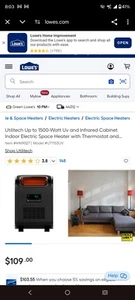 Utilitech Slim Infrared Heater With UV Light (UT1153UV) W/ Digital Thermostat - Picture 1 of 2