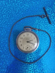 Westclox Pocket Ben Pocket Watch with chain...working strong - Picture 1 of 3